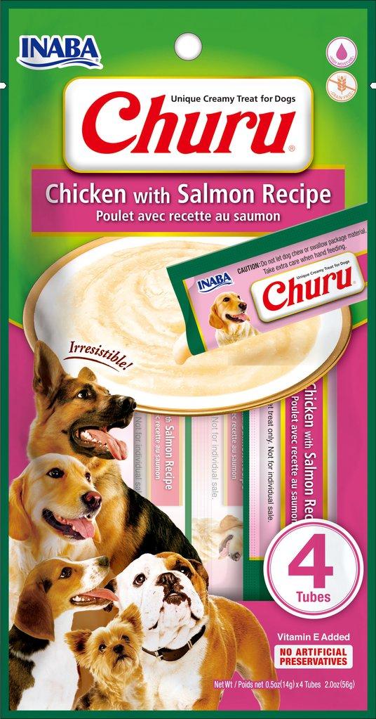 INABA Dog Churu Poulet avec saumon Friandises sans céréales pour chiens