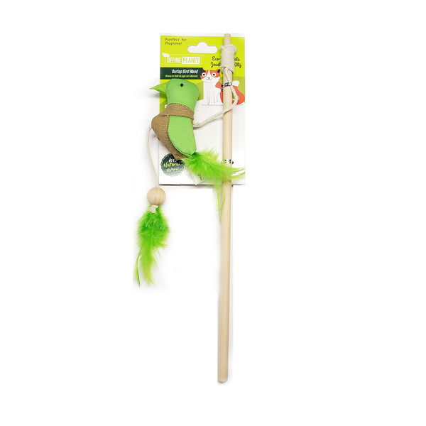 Define Planet Burlap Bird Wand Jouet pour chat