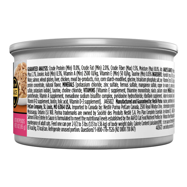 Purina Pro Plan Savor Entrée Saumon & Riz Adulte en Sauce Nourriture en conserve pour chats