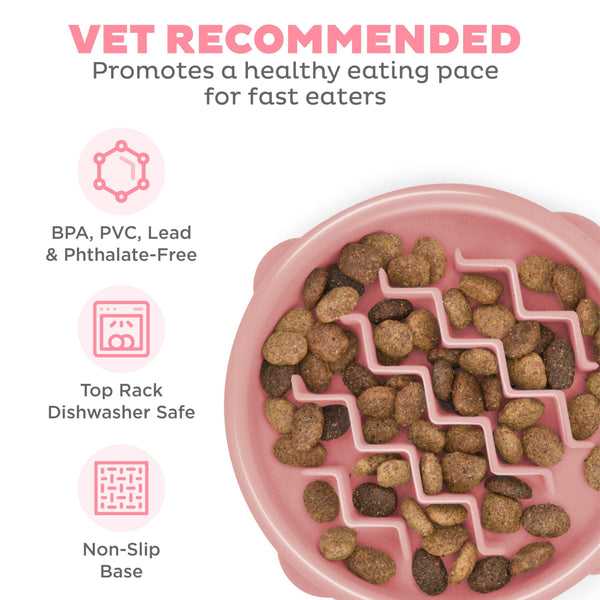Outward Hound Fun Feeder Slo Bowl Dog Slow Feeder, Pink