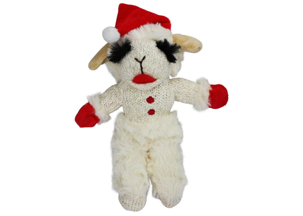 Multipet Standing Lamb Chop with Santa Hat Dog Toy