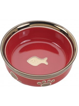 Ethical Pet Spot Ritz Copper Rim Dog Dish, Red