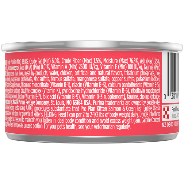 Purina Pro Plan Salmon & Ocean Fish Entree Kitten Wet Cat Food Can