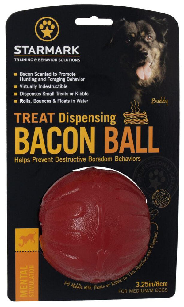 Starmark Bacon Ball Treat Dispensing Dog Toy