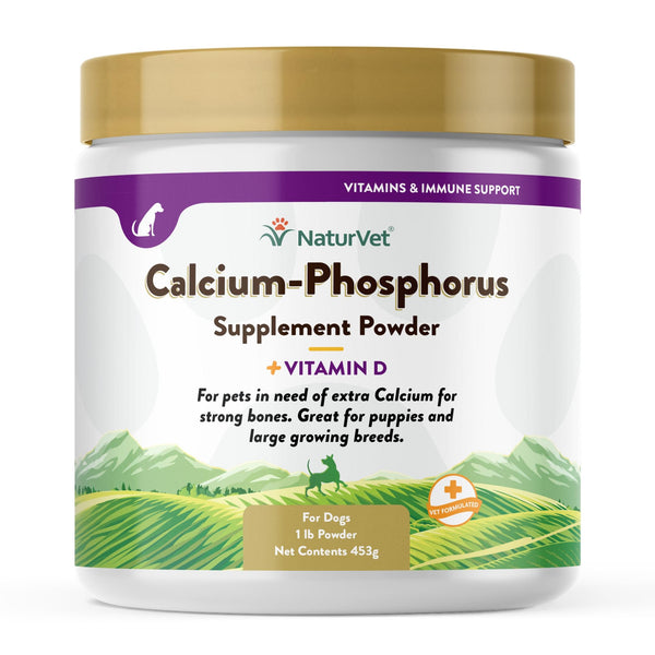 NaturVet Calcium-Phosphorus Powder Plus Vitamin D Dog Supplement, 1-lb