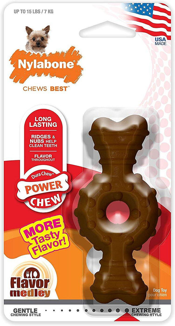 Nylabone DuraChew Power Chew Textured Ring Bone Medley Flavored Dog Toy