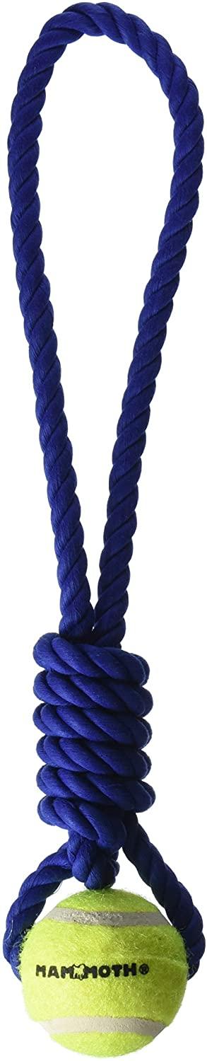 Mammoth Flossy Chews Twister Pull Tug with Ball Dog Toy, Color Varies