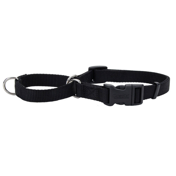No Slip Martingale Adjustable Dog Collar with Buckle, Black
