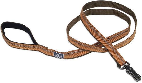 K9 Explorer Reflective Dog Leash with Scissor Snap, Campfire Orange