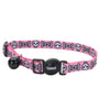 Safe Cat Fashion Collier réglable pour chat avec système de sécurité détachable, Crânes roses, 3/8 po x 8-12 po