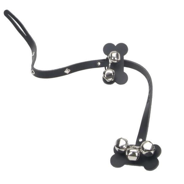 Li'l Pals Leather Dog Potty Training Bells, Black