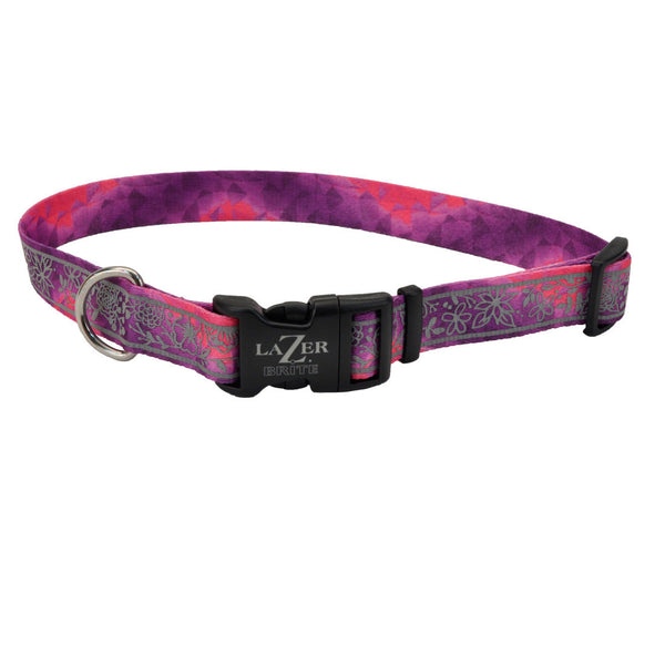 Lazer Brite Collier pour chien à motif, Fleurs multiples roses
