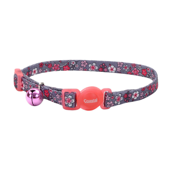 Safe Cat Fashion Adjustable Breakaway Collar, Pink Cherry Blossoms