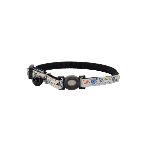 Safe Cat Glow in the Dark Adjustable Breakaway Collar, Glowing Black Galaxy