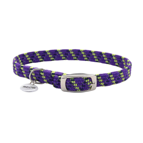 Collier de sécurité élastique réfléchissant Coastal ElastaCat pour chat avec breloque réfléchissante, violet