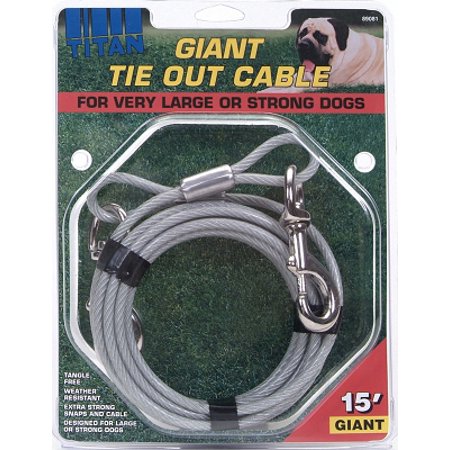Titan Giant Cable 15-Feet Long Dog Tie Out