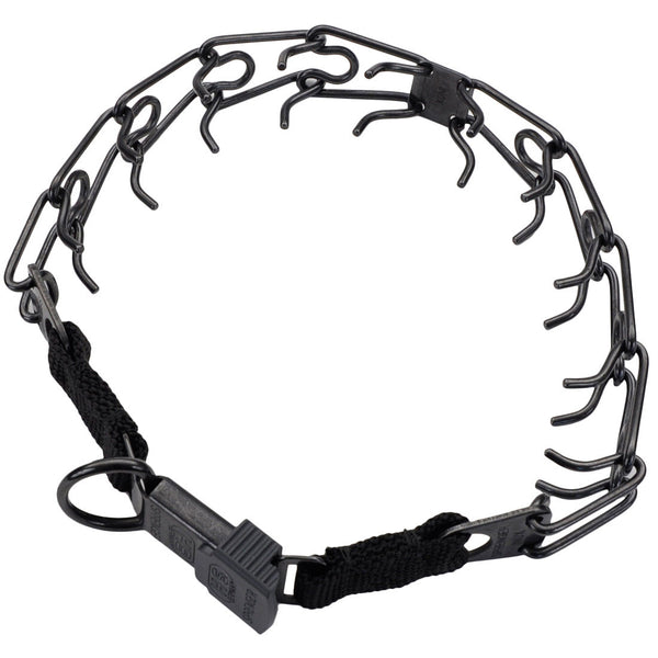 Herm Sprenger Black Stainless Ultra-Plus Dog Prong Training Collar with ClicLock