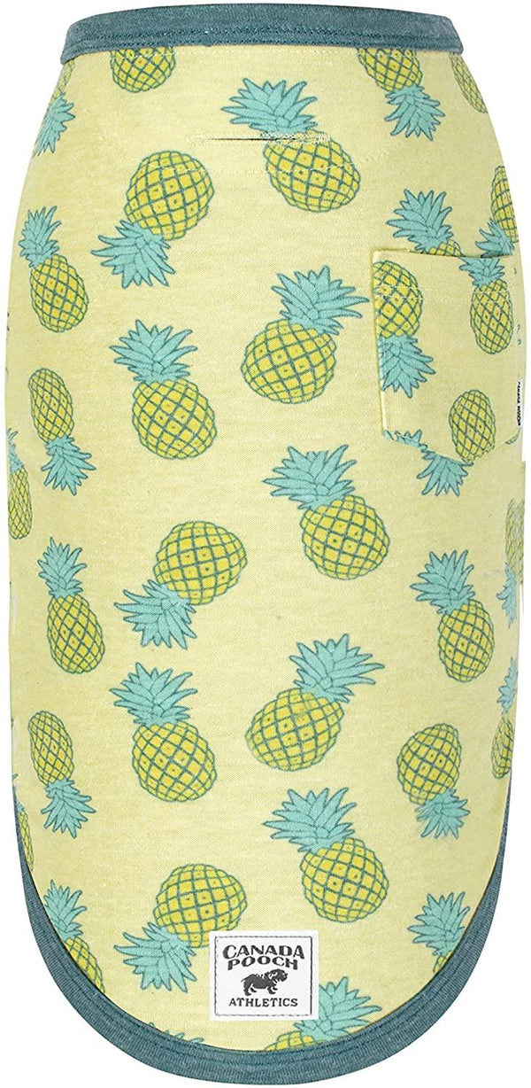 Canada Pooch Follow Me Dog T-Shirt, Pineapples