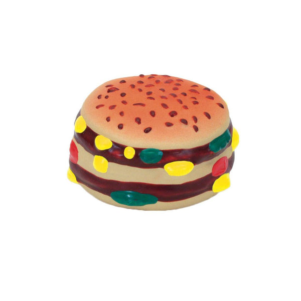 Rascals Latex Hamburger Dog Toy, 2.5-in