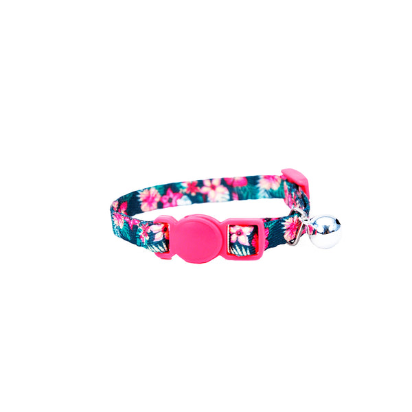Li'l Pals Adjustable Breakaway Kitten Collar, Hunter Tropical Floral, 5/16-in x 6-8-in