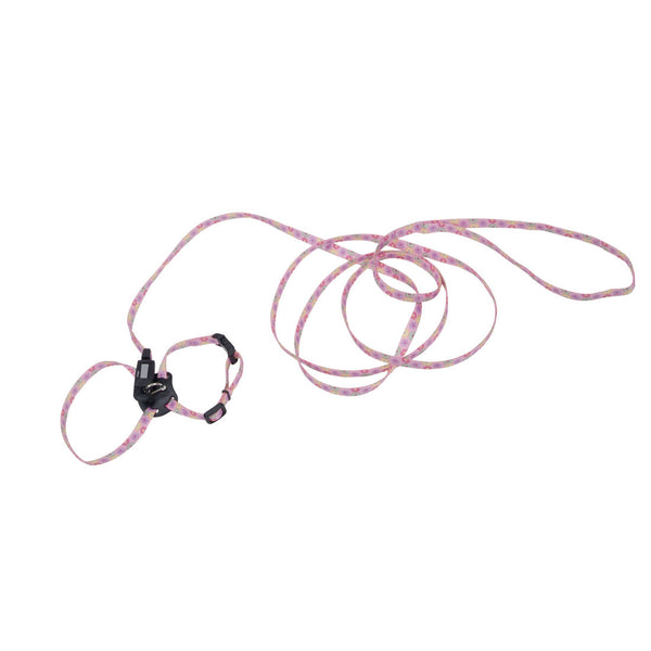 Li'l Pals Adjustable Kitten Harness and Leash Combo, Daisy Multi-Color, 3/8-inx6-10-in