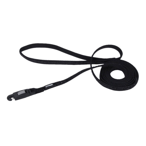 Li'l Pals Leash with Glitter Overlay for Dogs, Black Sparkles, 3/8-in x 6-ft
