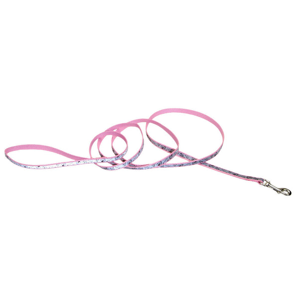 Lazer Brite Reflective Dog Leash, Pink Hearts