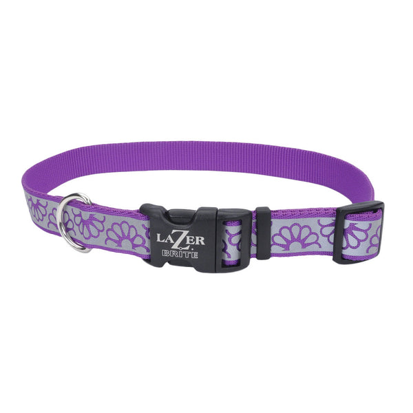 Lazer Brite Reflective Open-Design Adjustable Collar, Orange Abstract Rings