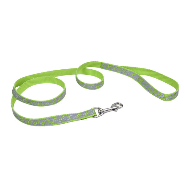 Lazer Brite Reflective Open-Design Dog Leash, Lime Geometric