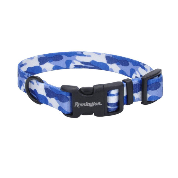 Collier ajustable à motifs Remington pour chien, Remington Camo Bleu