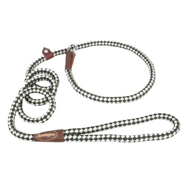 Remington Braided Rope Slip Dog Leash, Green/White