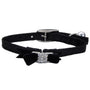 Li'l Pals Safety Kitten Collar with Bow, Black Silk, 3/8-inx8-in