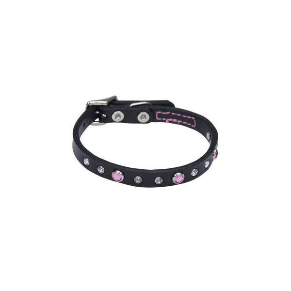 Circle T Fashion Leather with Jewels Dog Collar, Pink