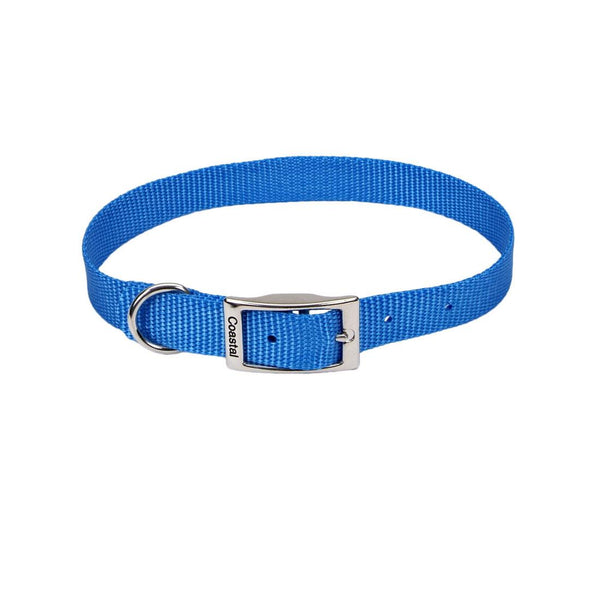 Coastal Single-Ply Dog Collar, Blue Lagoon