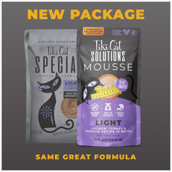 Tiki Cat Special LIGHT Poulet, Dinde et Citrouille Recette en Broth nourriture humide Pouch