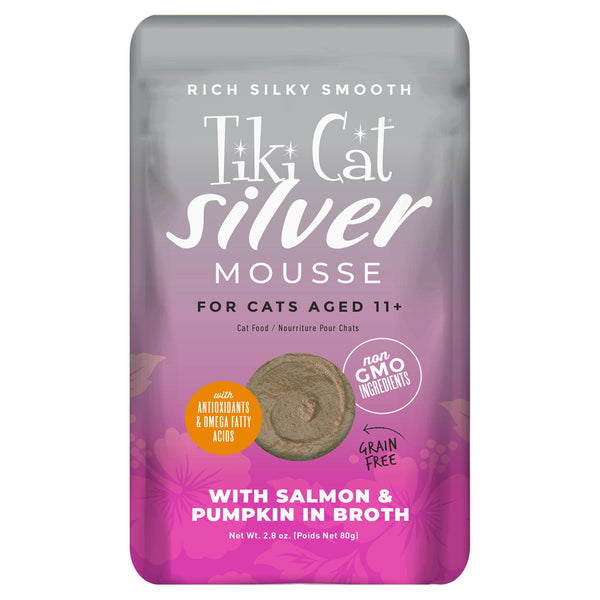Tiki Cat Velvet Mousse Senior Saumon & Citrouille Nourriture humide pour chats