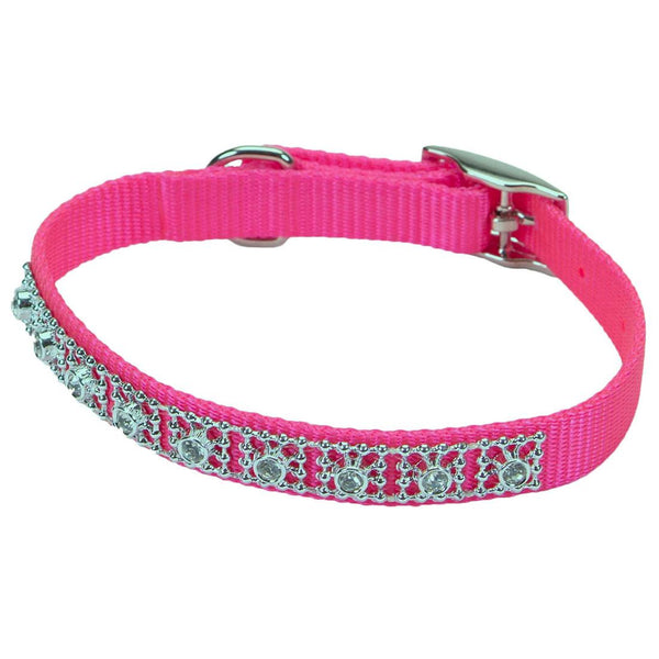 Coastal Jeweled Dog Collar, Pink Flamingo