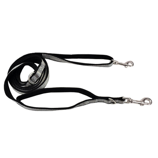 Coastal Padded Multi-Function Dog Leash, Black/Grey