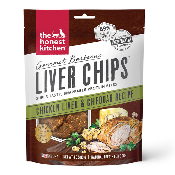 The Honest Kitchen Gourmet Barbecue Liver Chips Chicken Liver & Cheddar Dog Treats