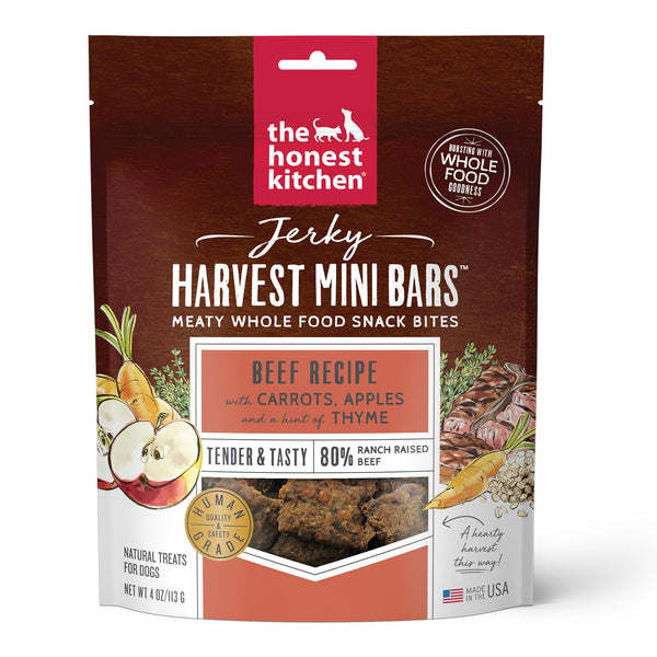 The Honest Kitchen Harvest Mini Bars Beef Jerky Dog Treats