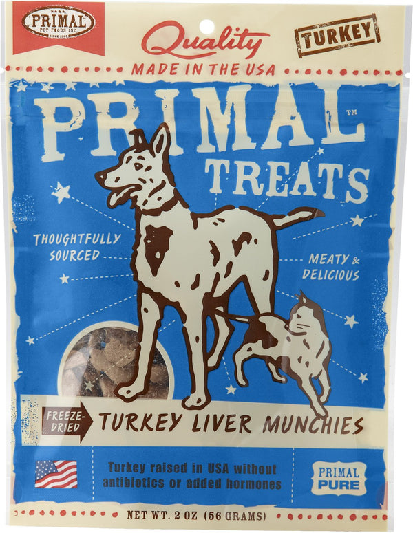 Primal Treats Turkey Liver Munchies Freeze-Dried Dog & Cat Treats, 2-oz