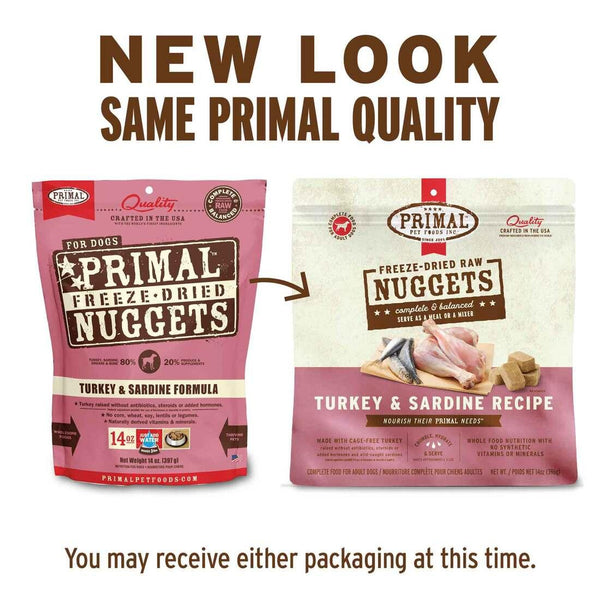 Primal Turkey & Sardine Recipe Nuggets Freeze-Dried Raw Dog Food