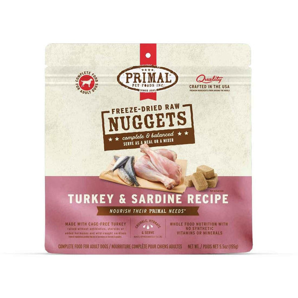 Primal Turkey & Sardine Recipe Nuggets Freeze-Dried Raw Dog Food