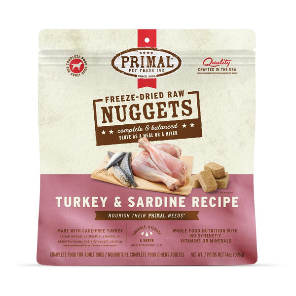 Primal Turkey & Sardine Recipe Nuggets Freeze-Dried Raw Dog Food