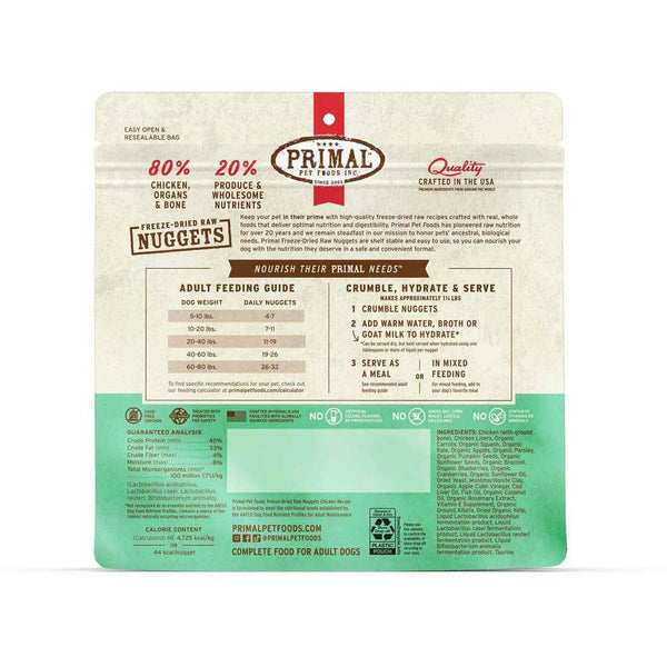 Primal Chicken Recipe Nuggets Freeze-Dried Raw Dog Food