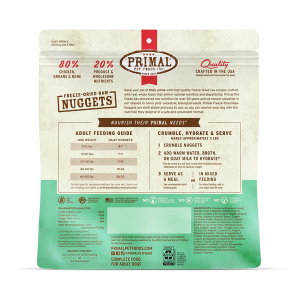 Primal Chicken Recipe Nuggets Freeze-Dried Raw Dog Food