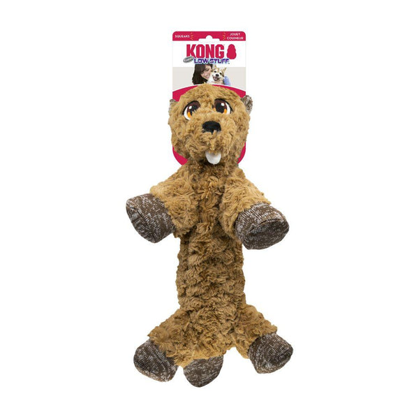 KONG Low Stuffed Flopzie Beaver Dog Toy