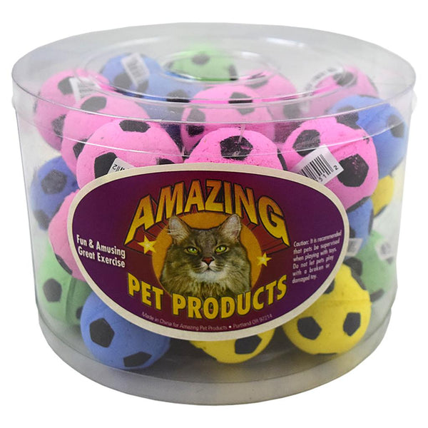 Amazing Pet Products Sponge Soccer Balls Pet Toy, Assorted Color, 4-cm