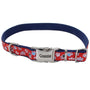Ribbon Collier de chien ajustable avec boucle en métal, Rouge avec pattes