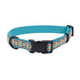 Ribbon Collier tissé pour chien, Bleu marine sarcelle os jaune